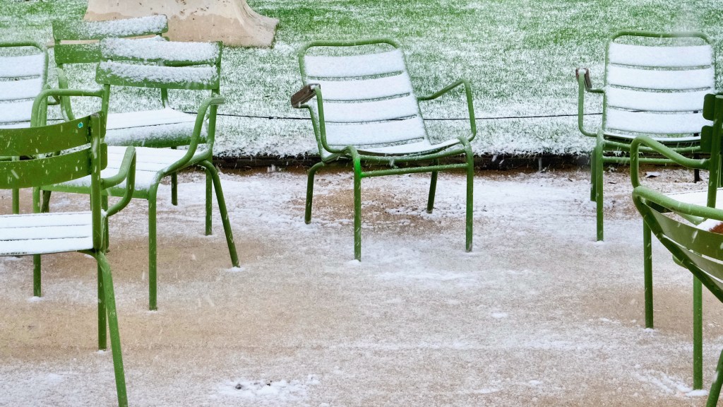 a walk through paris in the snow