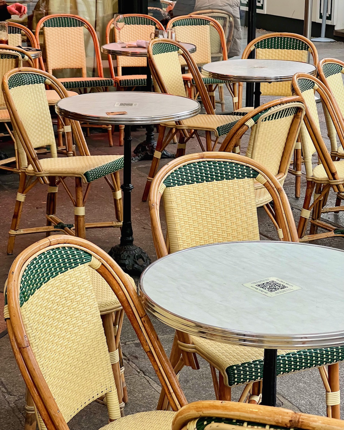 café chairs at les deux magots