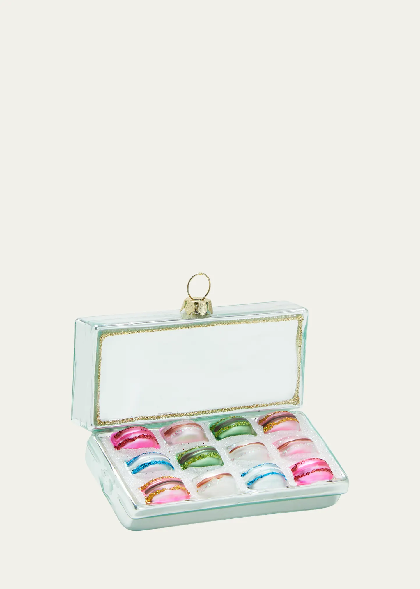 green macaron box ornament