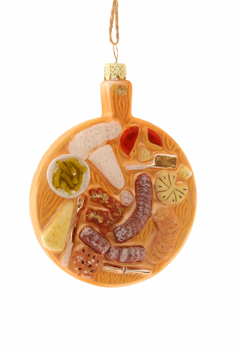 charcuterie board glass ornament