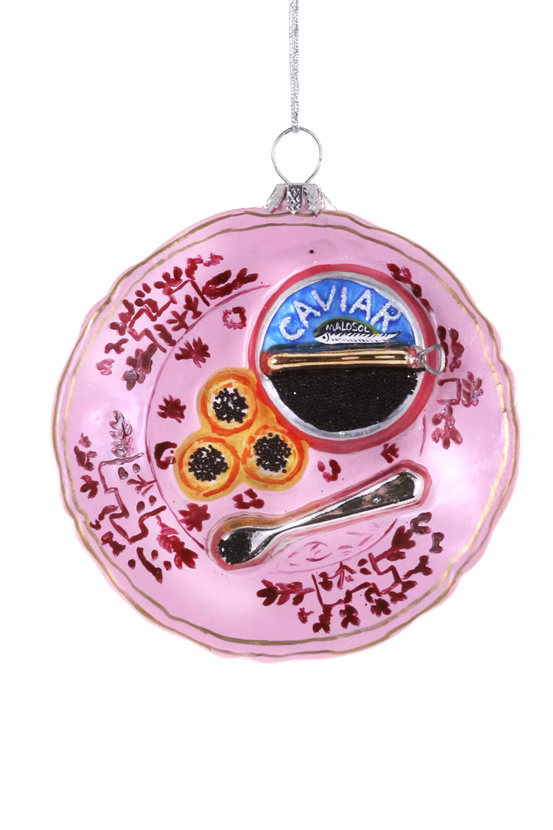 ginori plated caviar glass ornament