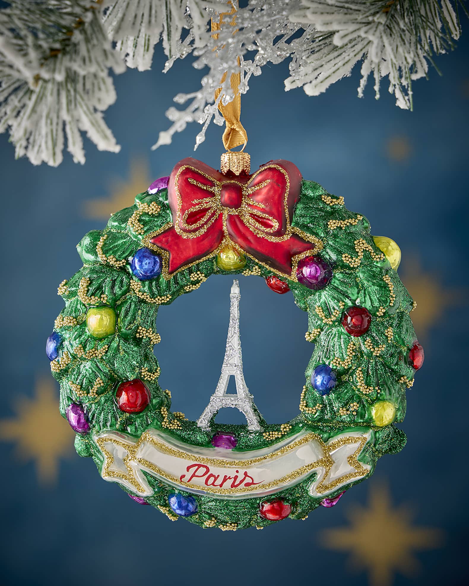 Paris wreath christmas ornament