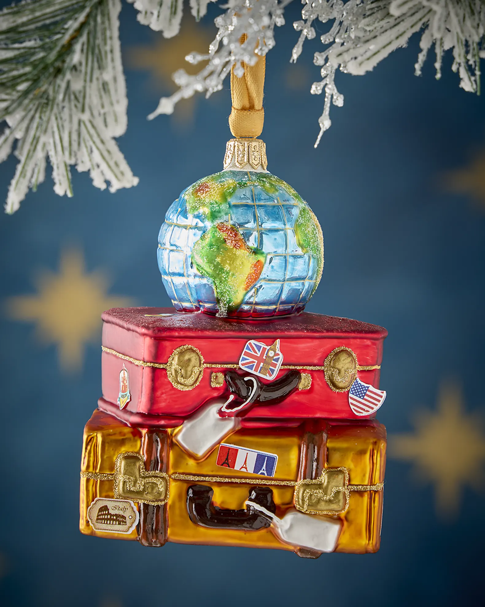 stack of suitcases ornament