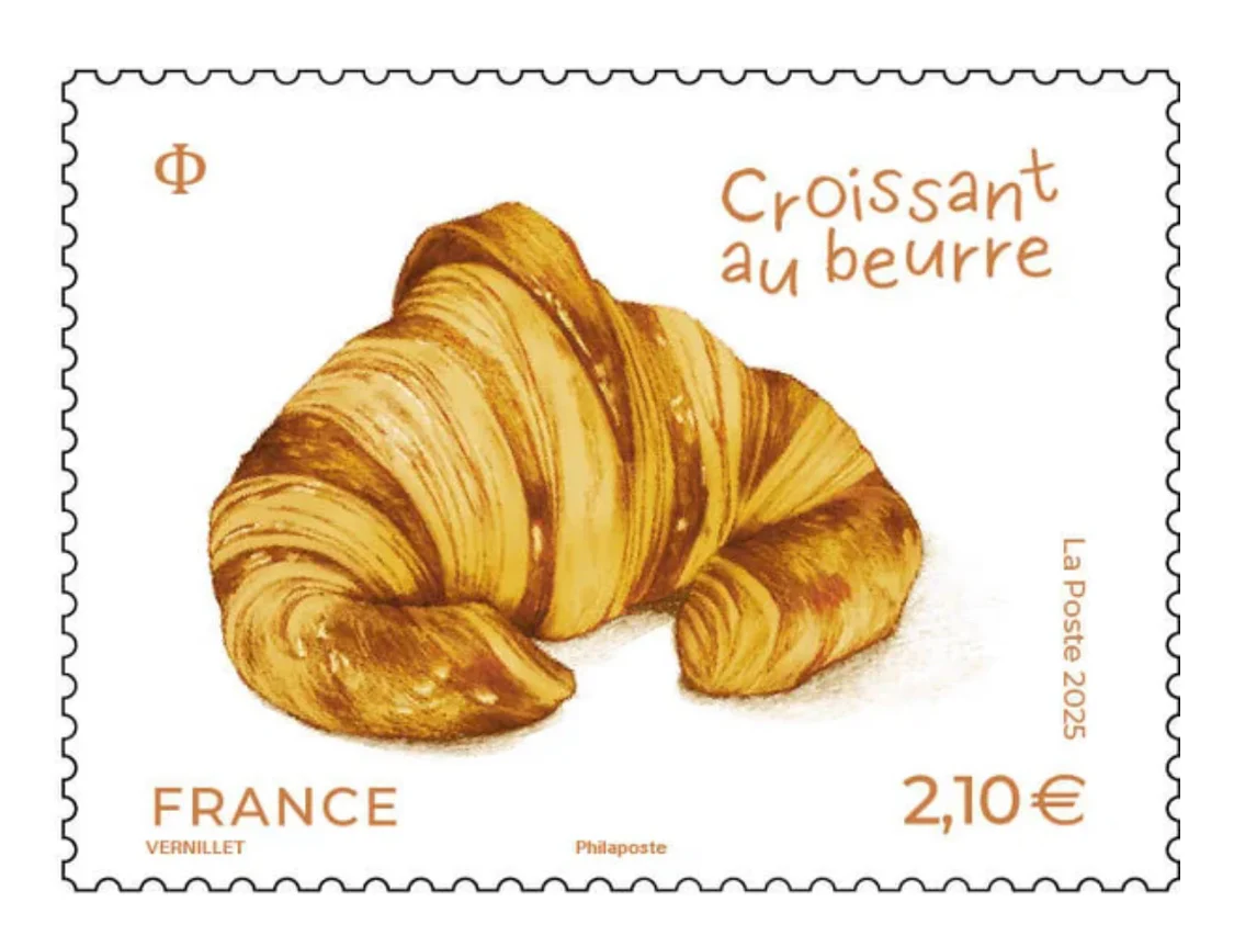 croissant au beurre stamps from france