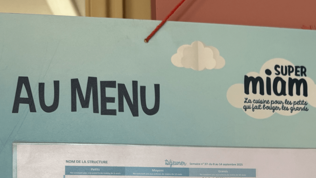 my toddler's menu at french daycare