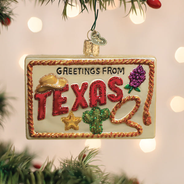texas postcard ornament